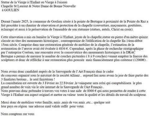 votez pour la vierge a l´enfant